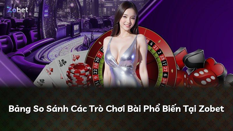 Bảng So Sánh Các Trò Chơi Bài Phổ Biến Tại Zobet